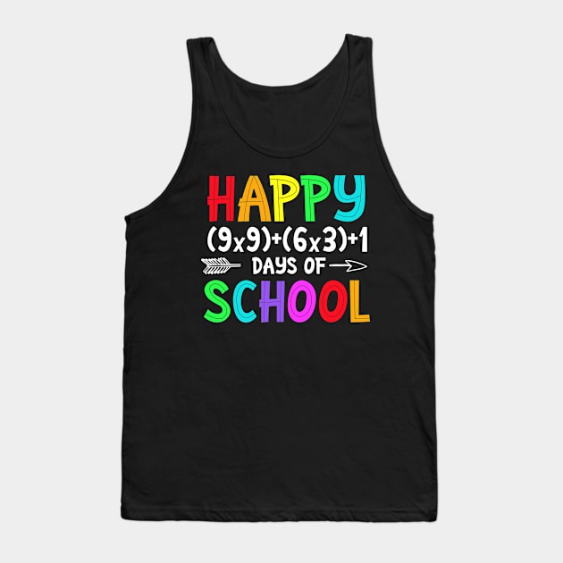 Funny Math Formula Happy 100 Days of School Back to School Tank Top by _So who go sayit_